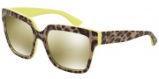 Dolce & Gabbana DG4234 Sunglasses Sunglasses - 28616G Top Leo on Yellow / Light Brown Mirror Gold