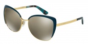 Dolce & Gabbana DG2143 Sunglasses Sunglasses - 02/6G Gold/Petroleum / Light Brown Mirror Dark Gold