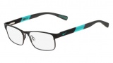 Nike 5574 Eyeglasses Eyeglasses - 018 Satin Black / Hyper Jade