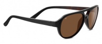 Serengeti Giorgio Sunglasses Sunglasses - 8182 Shiny Black / Brown Wood Polarized Drivers