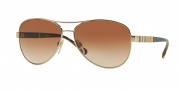 Burberry BE3080 Sunglasses Sunglasses - 114513 Light Gold / Brown Gradient