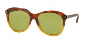 Prada PR 13RS Sunglasses Journal Sunglasses - TKU4K2 Light Havana Gradient Yellow / Green