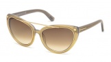 Tom Ford FT0384 Sunglasses Edita Sunglasses - 34F Gold Shaded / Brown Gradient