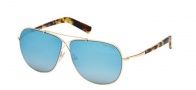 Tom Ford FT0393 Sunglasses April Sunglasses - 28X Gold Blonde Havana / Blue Mirror