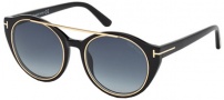 Tom Ford FT0383 Sunglasses Joan Sunglasses - 01W Black / Grey Gradient