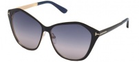Tom Ford FT0391 Sunglasses Lena Sunglasses - 05B Black / Smoke Shaded