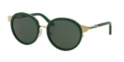 Tory Burch TY6042Q Sunglasses Sunglasses - 310771 Gold/Green / Green Solid