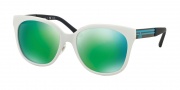 Tory Burch TY6045 Sunglasses Sunglasses - 31671I Sport White/Matte Tory Navy / Green Multilayer Polarized Mirror