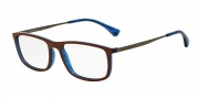 Emporio Armani EA3070 Eyeglasses Eyeglasses - 5472 Matte Brown/Blue Transparent