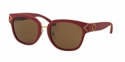 Tory Burch TY9041 Sunglasses Sunglasses - 147973 Matte Racing Red / Brown Solid
