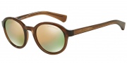 Emporio Armani EA4054 Sunglasses Sunglasses - 53744Z Transparent Brown / Grey Mirror Rose Gold