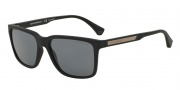 Emporio Armani EA4047 Sunglasses Sunglasses - 506381 Black Rubber / Polarized Grey