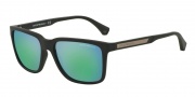 Emporio Armani EA4047 Sunglasses Sunglasses - 535431 Military Rubber / Light Blue Mirror Green
