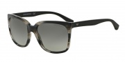 Emporio Armani EA4049 Sunglasses Sunglasses - 538511 Striped Grey / Grey Gradient