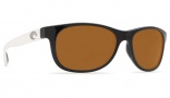 Costa Del Mar Prop Sunglasses - Black White Frame Sunglasses - Amber 580P