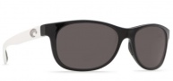 Costa Del Mar Prop Sunglasses - Black White Frame Sunglasses - Gray 580P