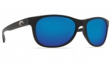 Costa Del Mar Prop Sunglasses - Matte Black Frame Sunglasses - Blue Mirror 580P