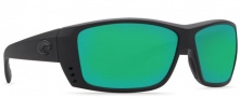 Costa Del Mar Cat Cay Sunglasses - Blackout Frame Sunglasses - Green Mirror 580P