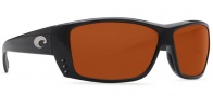 Costa Del Mar Cat Cay Sunglasses - Shiny Black Frame Sunglasses - Copper 580G
