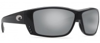 Costa Del Mar Cat Cay Sunglasses - Shiny Black Frame Sunglasses - Silver Mirror 580G