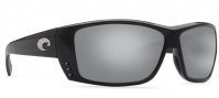 Costa Del Mar Cat Cay Sunglasses - Shiny Black Frame Sunglasses - Silver Mirror 580P