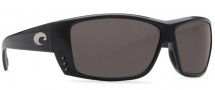 Costa Del Mar Cat Cay Sunglasses - Shiny Black Frame Sunglasses - Gray 580P