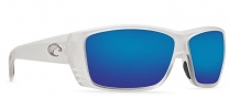 Costa Del Mar Cat Cay Sunglasses - Matte Crystal Frame Sunglasses - Blue Mirror 580G