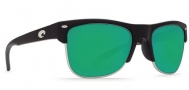 Costa Del Mar Pawleys Sunglasses - Matte Black Frame Sunglasses - Green Mirror 580P