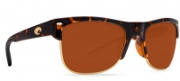 Costa Del Mar Pawleys Sunglasses - Retro Tortoise Frame Sunglasses - Copper 580G