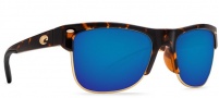 Costa Del Mar Pawleys Sunglasses - Retro Tortoise Frame Sunglasses - Blue Mirror 580P
