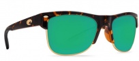 Costa Del Mar Pawleys Sunglasses - Retro Tortoise Frame Sunglasses - Green Mirror 580P