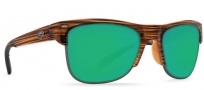 Costa Del Mar Pawleys Sunglasses - Teak / Gunmetal Frame Sunglasses - Green Mirror 580G