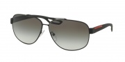 Prada Sport PS 58QS Sunglasses Sunglasses - DG00A7 Black Rubber / Grey Gradient