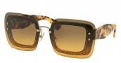 Miu Miu 01RS Sunglasses Sunglasses - PC80A3 Transparent Grey Glitter / Orange Gradient Light Green