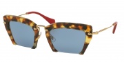 Miu Miu 10QS Sunglasses Sunglasses - UA54N0 Sand Medium Havana / Light Blue Mirror Silver