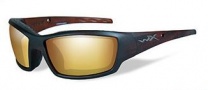 Wiley X WX Tide Sunglasses Sunglasses - Matte Hickory Brown / Polarized Venice Gold Mirror
