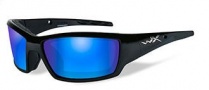 Wiley X WX Tide Sunglasses Sunglasses - Gloss Black / Polarized Blue Mirror