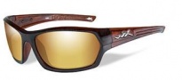 Wiley X WX Legend Sunglasses Sunglasses - Gloss Hickery Brown / Polarized Venice Gold Mirror