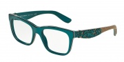 Dolce & Gabban DG3239F Eyeglasses Eyeglasses - 3000 Top Petroleum/Texture Tissue