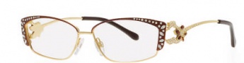 Caviar 5612 Eyeglasses Eyeglasses - 16 Brown/Gold w/Clear/Topaz Crystal Stones
