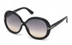 Tom Ford FT0388 Sunglasses Gisella Sunglasses - 01B Shiny Black / Gradient Smoke