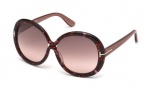 Tom Ford FT0388 Sunglasses Gisella Sunglasses - 50F Dark Brown / Gradient Brown