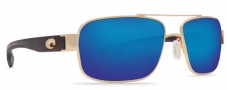 Costa Del Mar Tower Sunglasses -  Gold Frame Sunglasses - Gold / Blue Mirror 580P