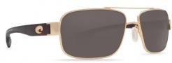 Costa Del Mar Tower Sunglasses -  Gold Frame Sunglasses - Gold / Gray 580P