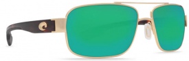 Costa Del Mar Tower Sunglasses -  Gold Frame Sunglasses - Gold / Green Mirror 580P