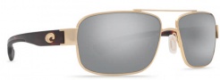 Costa Del Mar Tower Sunglasses -  Gold Frame Sunglasses - Gold / Silver Mirror 580P