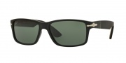 Persol PO3154S Sunglasses Sunglasses - 104258 Matte Black / Polarized Green
