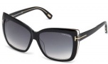 Tom Ford FT0390 Sunglasses Irina Sunglasses - 01B - shiny black / gradient smoke