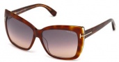 Tom Ford FT0390 Sunglasses Irina Sunglasses - 53F - blonde havana / gradient brown