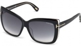 Tom Ford FT0390 Sunglasses Irina Sunglasses - 03D - black/crystal / smoke polarized